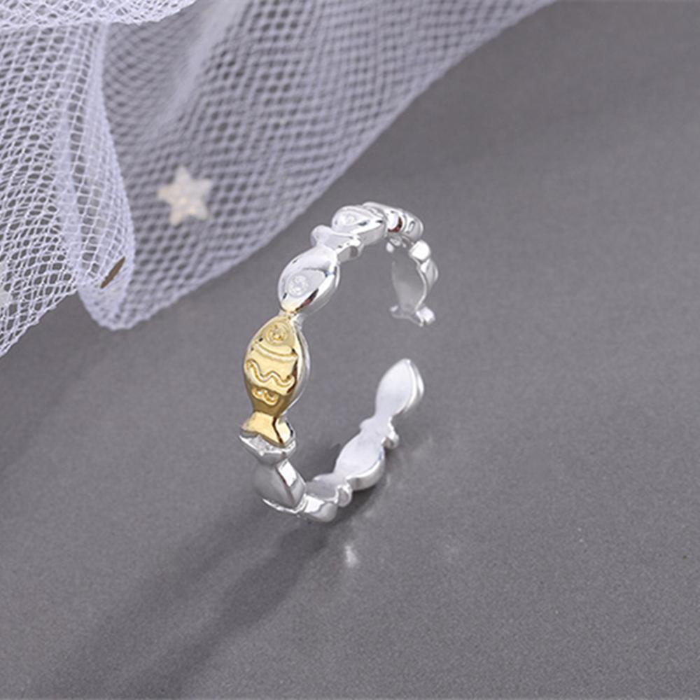 Cincin LILY Ikan Vintage Yang Lucu Dan Simple Dapat Disesuaikan