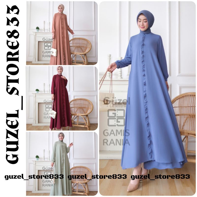 Gamis Rania Katun Air Flow Terbaru Original Guzel / Gamis Dewasa Katun Crinkle Uragiri / Gamis Katun