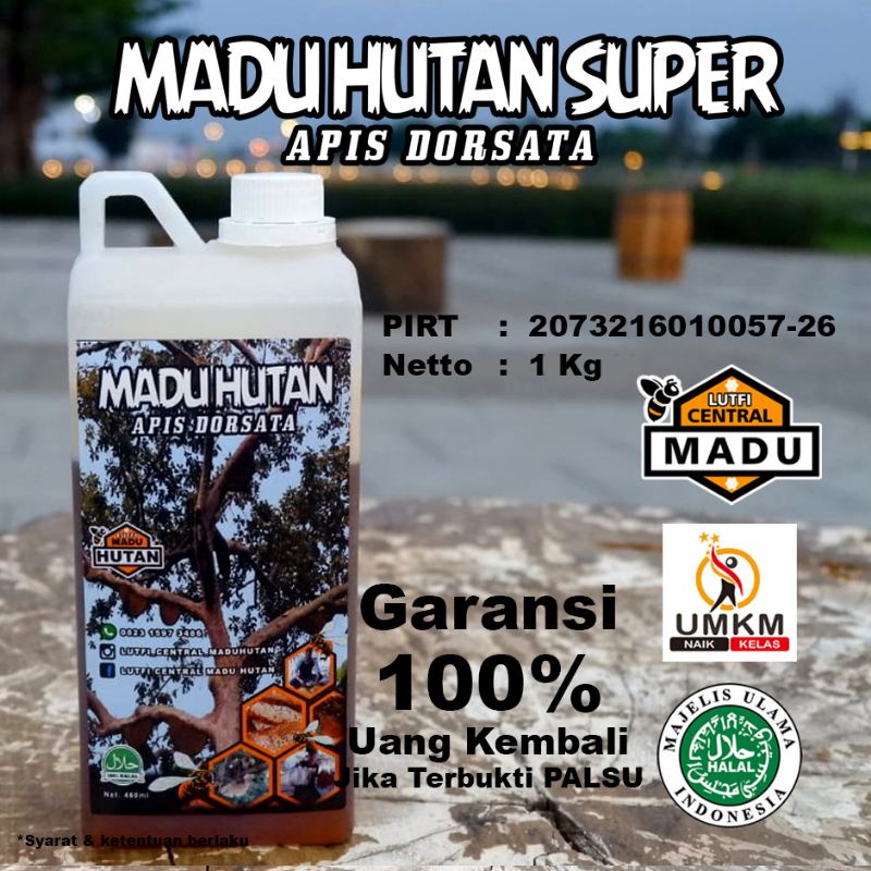 

MADU HUTAN MURNI (raw honey) kaya akan bee pollen 100% MURNI