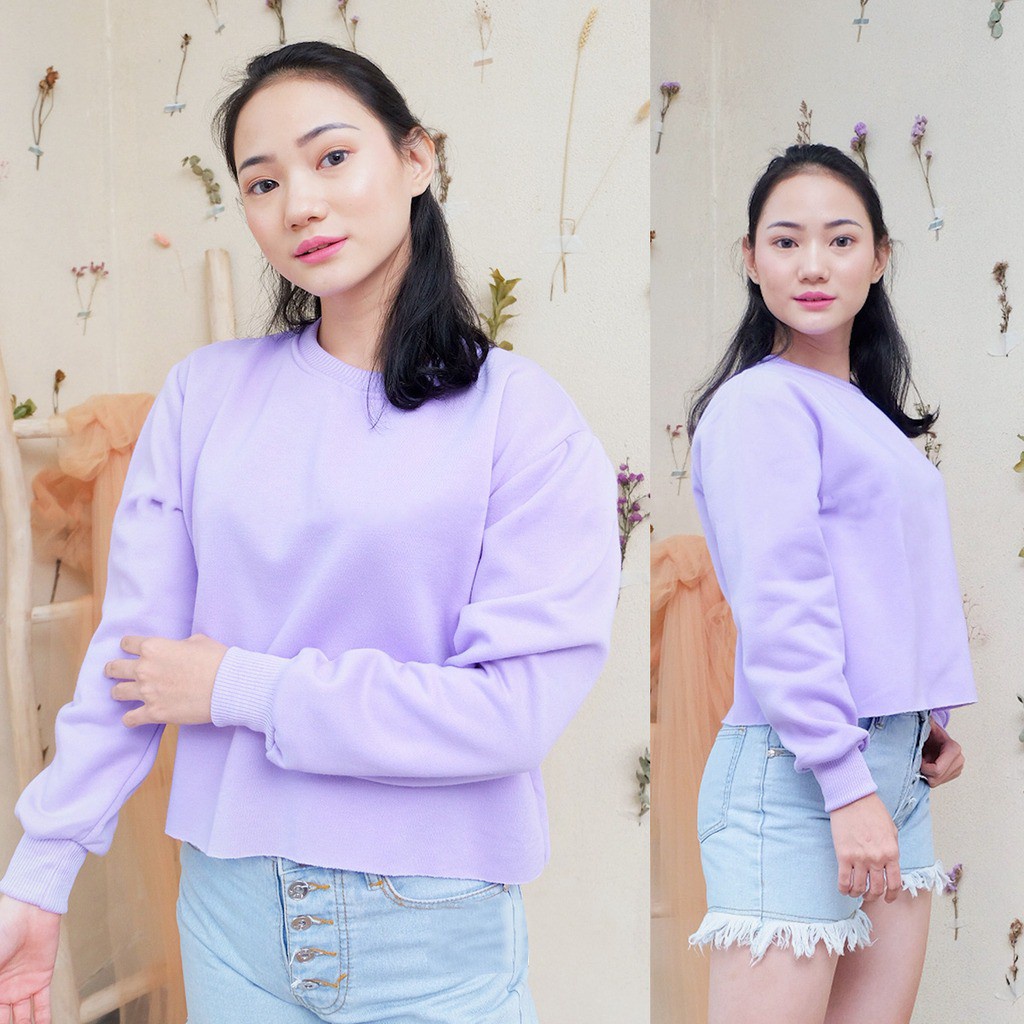 BEFAST - ZRX OOTD Wanita Sweater MIDORY / BLANCHE CROP BASIC SWEATER / Sweater Crop Remaja Kekiniaan / Pakaian Wanita Lengan Panjang / Sweater Polos Crop / Terbaru / Termurah / Outfit Ala Korean Style