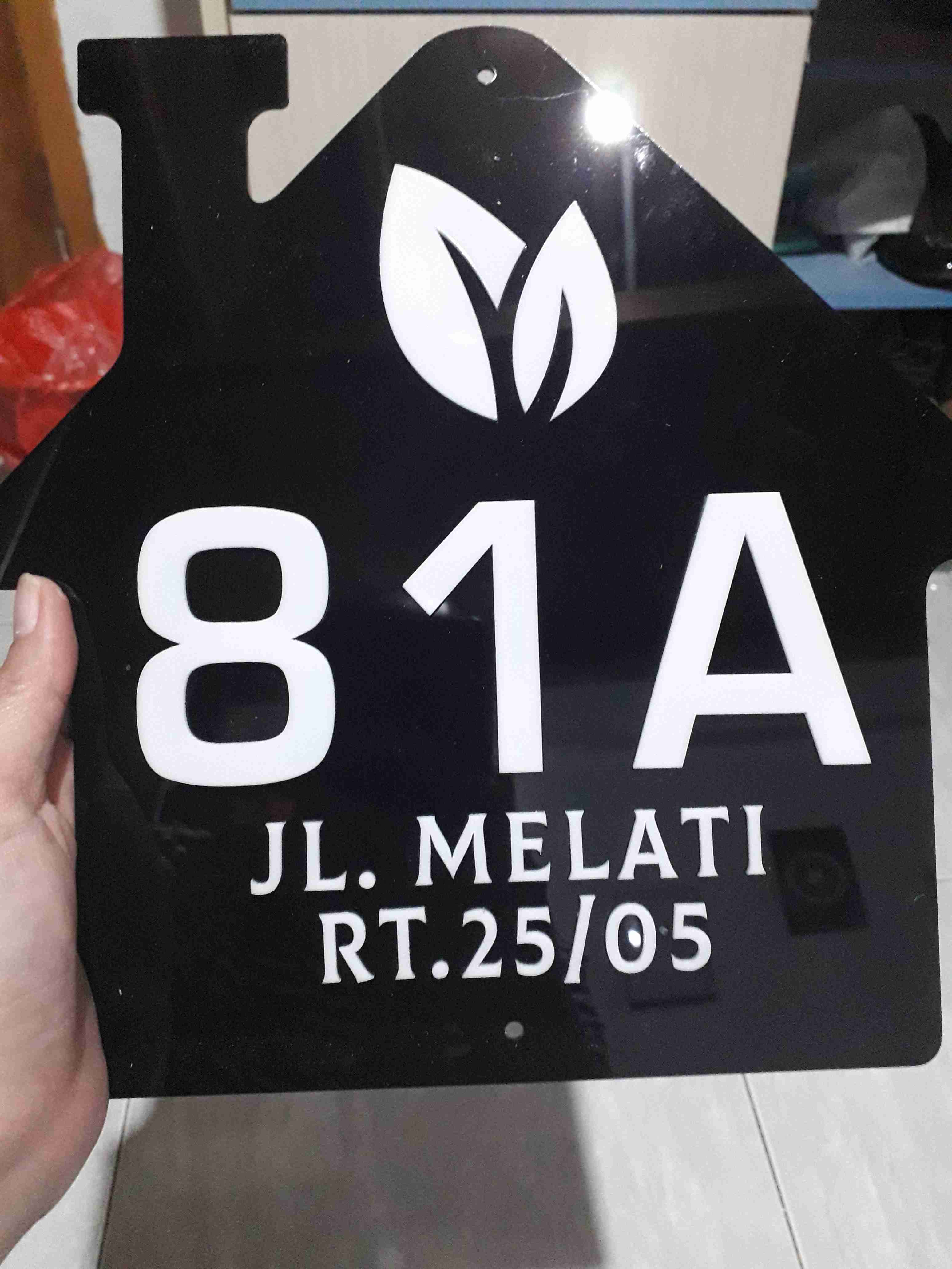 Nomor Rumah Akrilik 2 Layer Murah Bentuk Rumah Baru