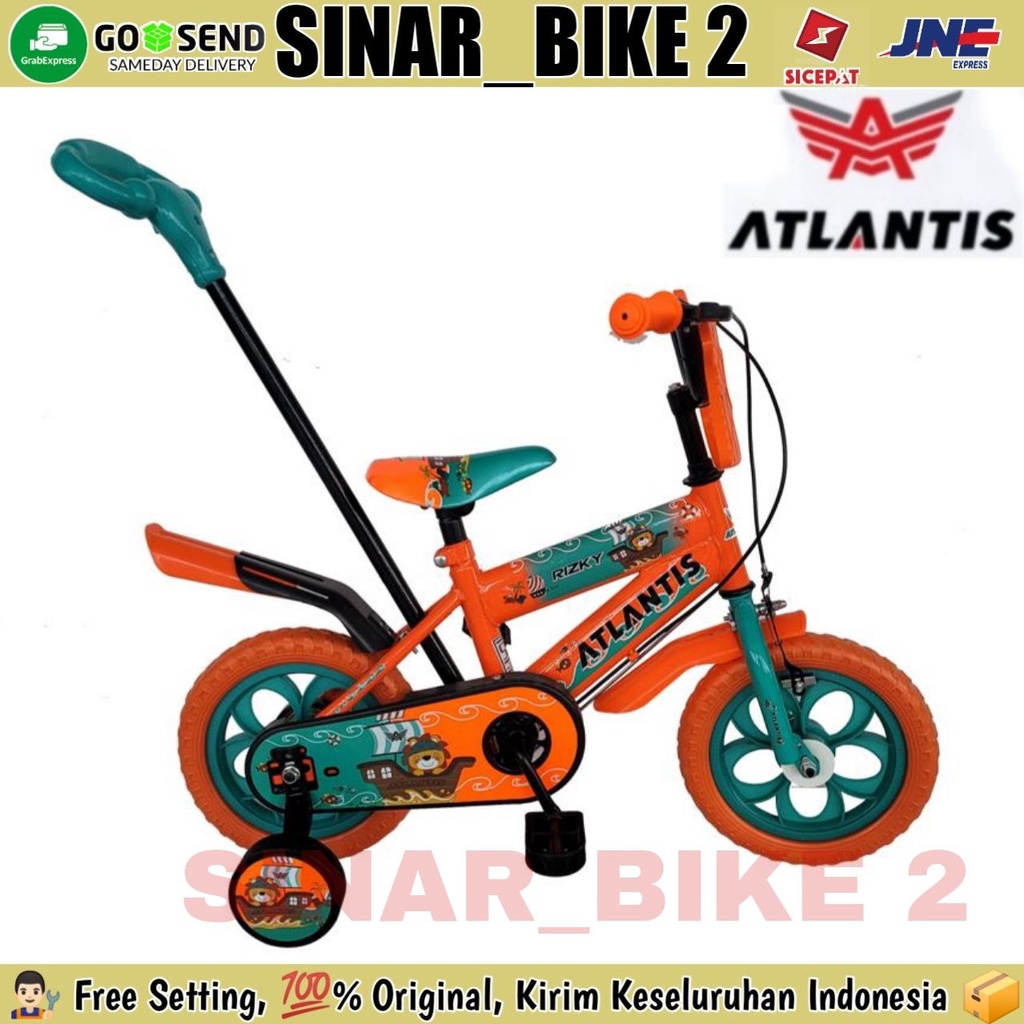 Sepeda Anak Laki BMX 12 Inch ATLANTIS Rizky Ban Busa Tongkat Stir