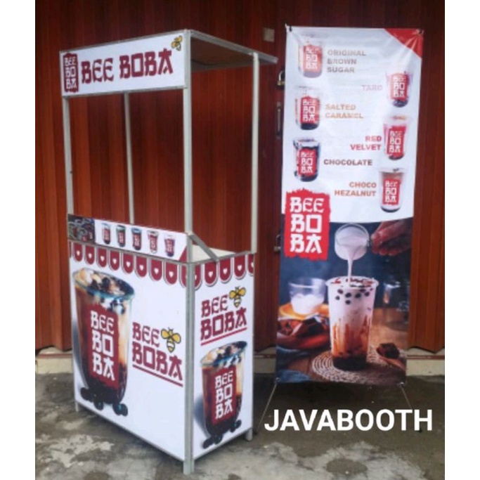 meja lipat dagang untuk jualan kaki lima ukuran 2 meter gerobak lipat portable jualan murah bongkar 