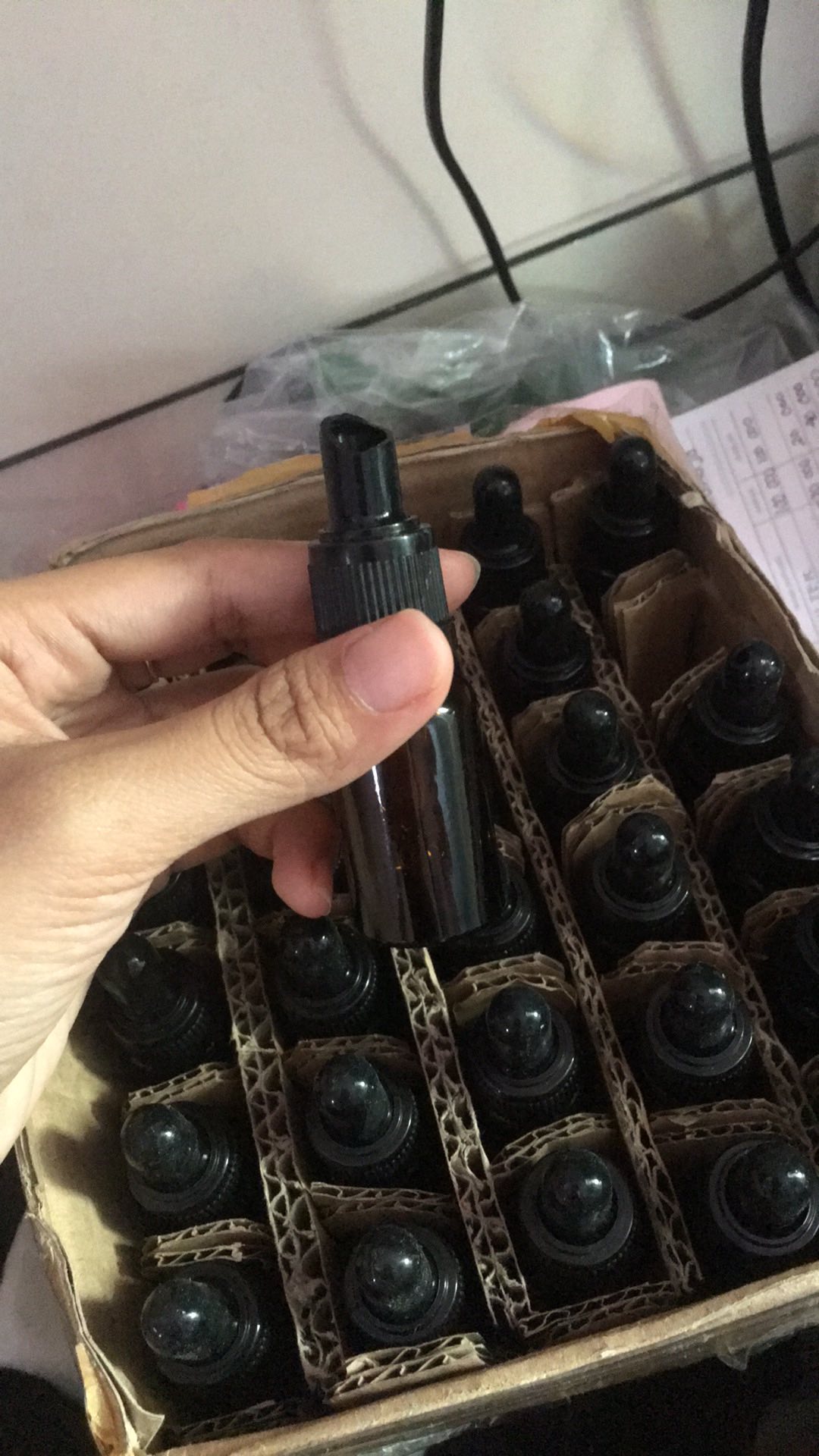 [minim 20pcs] Botol Pipet Kaca 10ml Coklat Tebal Ring Segel Hitam