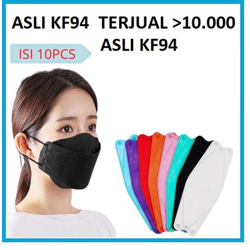 ISI 10 Pcs Masker KF94 Korean FIlter Premium 4 Ply Disposable Masker