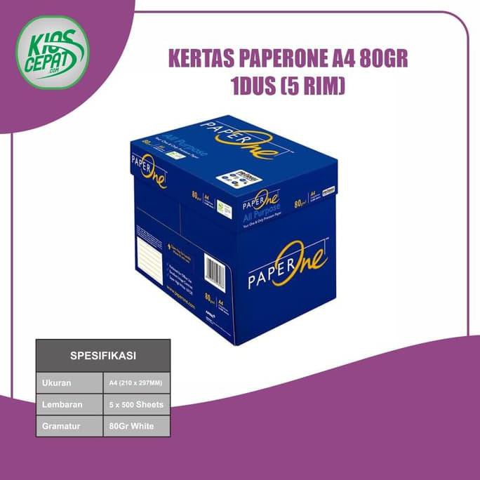 

KHUSUS GOJEK/GRAB Kertas PaperOne A4 80gr 1DUS = 5 RIM