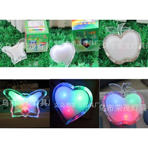 SH Stationery Lampu malam tidur hati apel kupu-kupu night light dinding love apple[ gak bisa pilih motif]