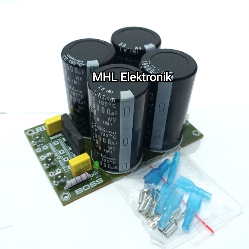 KIT PSU 4 Elco 10000uF 50V Nichicon Hitam Plus Skun PCB