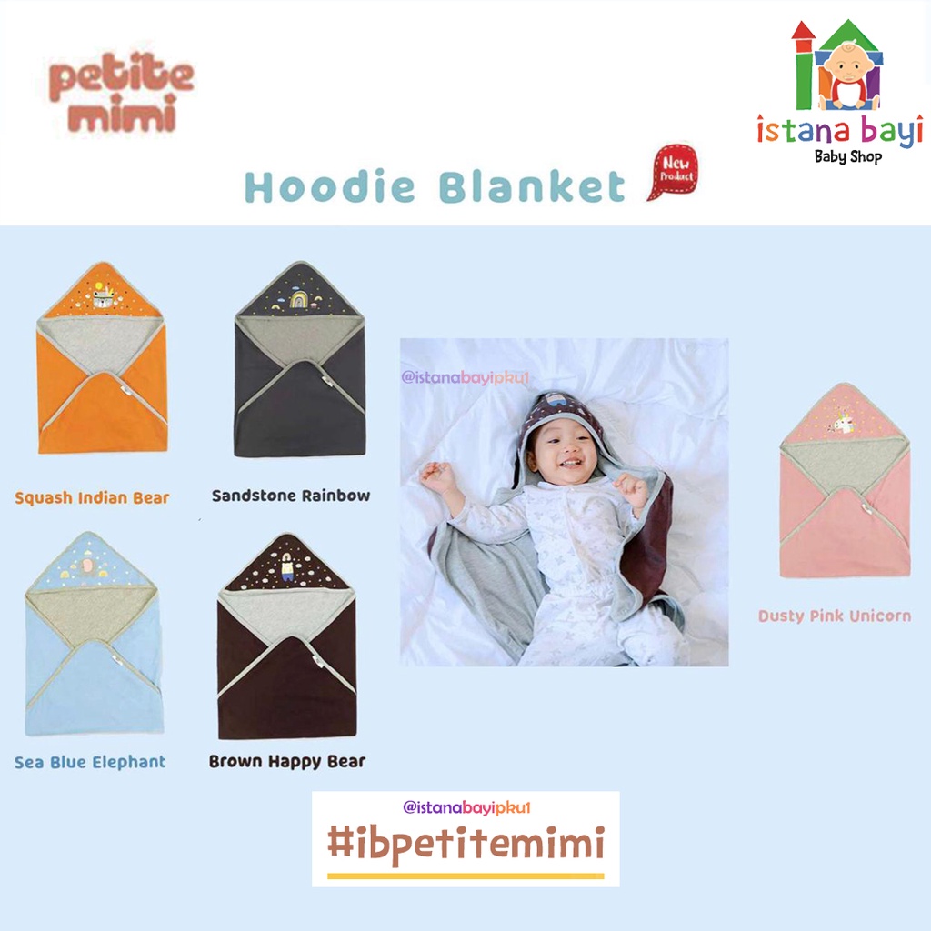 Petite Mimi Selimut Topi Baby Hoodie Blanket New / Selimut Baby / Blanket