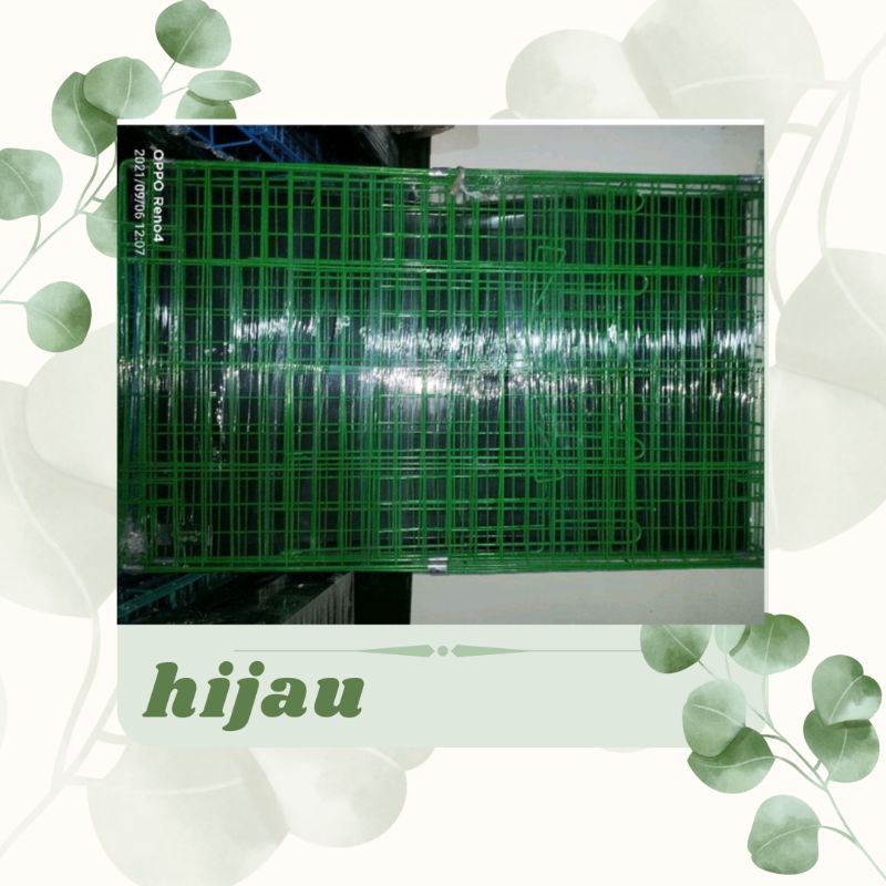 KANDANG KUCING ANJING KELINCI MUSANG BESI LIPAT TINGKAT 1 UKURAN 60X45X55 Size L-60 CM Hijau