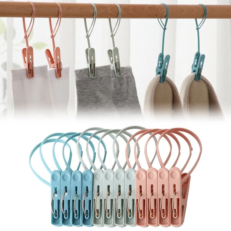 Multipurpose Towel Clothing Hanging Clips with Hooks/Mini Clothespins  Pegs Holders/Useful Clothes Clamps Hanger hooks for Household