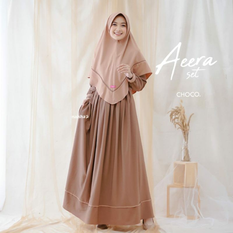GAMIS SYARI/NAISHA-GAMIS SET KHIMAR AEERA BY NAISHA HIJRAH/GAMIS MUSLIMAH