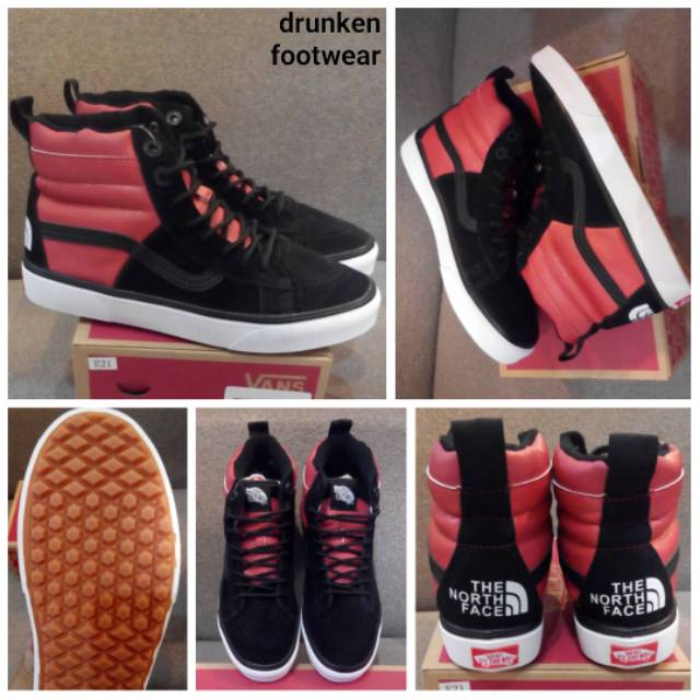 SEPATU VANS SK8 HIGH 46 DX MTE TNF RED BLACK WHITE - ORIGINAL MIRROR UA - SK 8 HITAM MERAH PUTIH