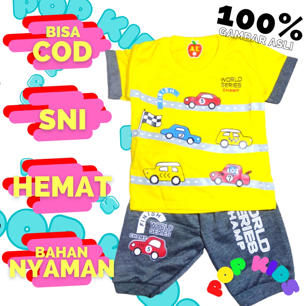 Pop Kids Baju Anak Laki Laki 1 Tahun / Setelan Anak Laki Laki 1 Tahun / Stelan Bayi Laki Laki/ Baju 