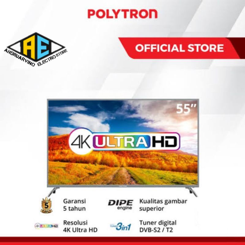 Polytron LED Digital TV 55" 4K UHD ULTRA HD PLD 55US8850 55 Inch