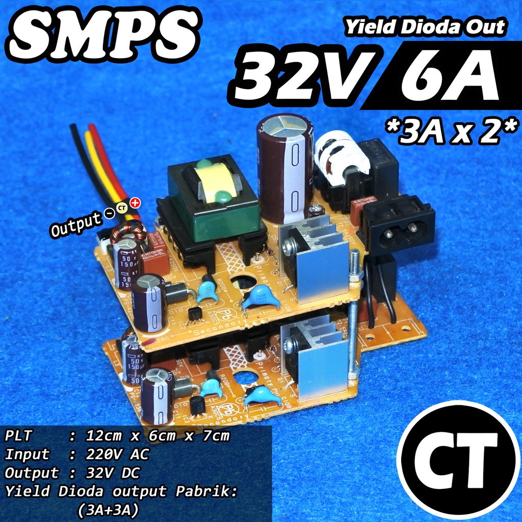 Adaptor SMPS power supply 32V 10A , 32V 12A, 32V 6A CT dan nonCT