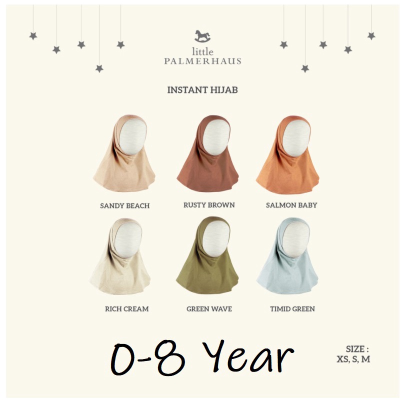 Little Palmerhaus Instant Hijab 0-8 Tahun Organic Cotton Bamboo CBKS/SO