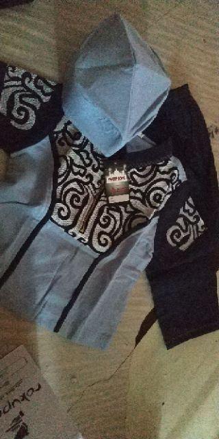 Koko Couple Ayah Anak Navy Biru Muda Batik