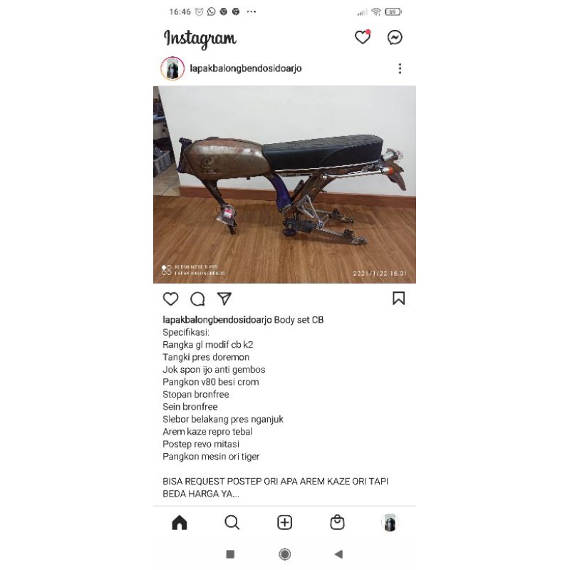 rangka megapro modif cb