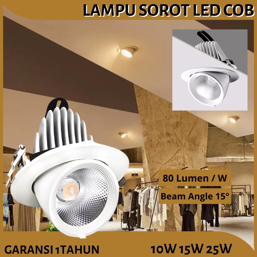 Lampu Sorot Spotlight LED Downlight Keong COB Nose light 10W 15W 25W GARANSI