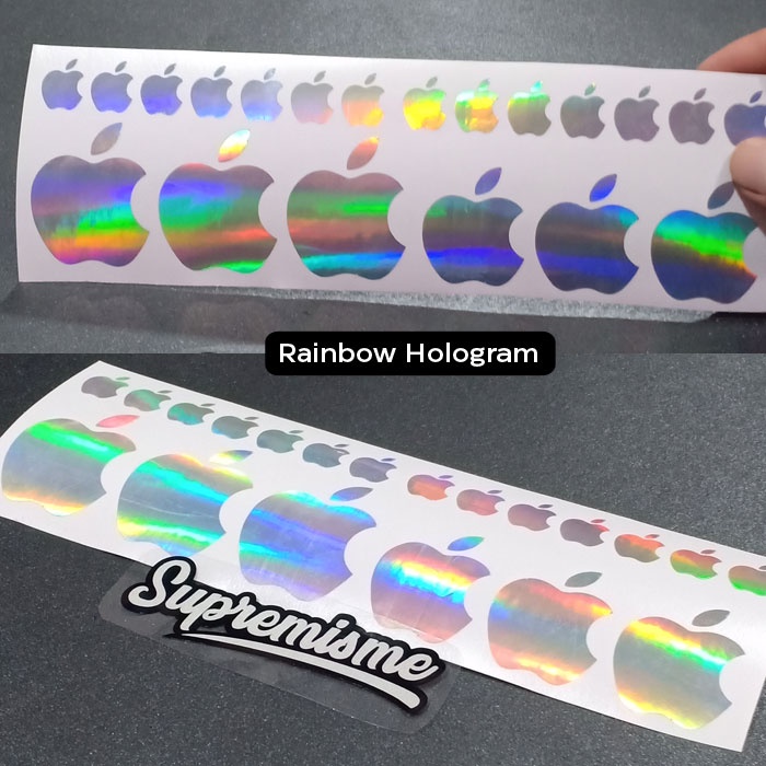 Stiker Apel Premium Hologram, Hologram Sticker untuk gadget laptop dan mobil