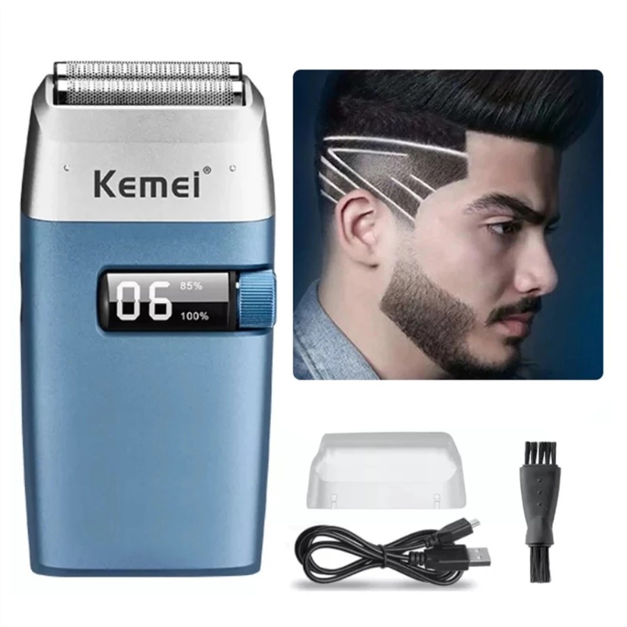 New shaver kemei KM-3385 ada LED angka