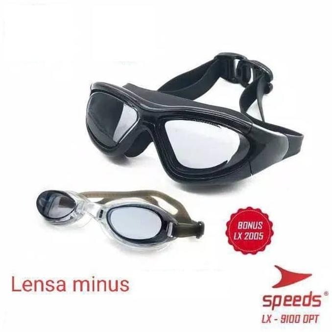 Kacamata Kaca mata renang Googles dewasa Lensa Minus 2 3 4 + - OPT9100
