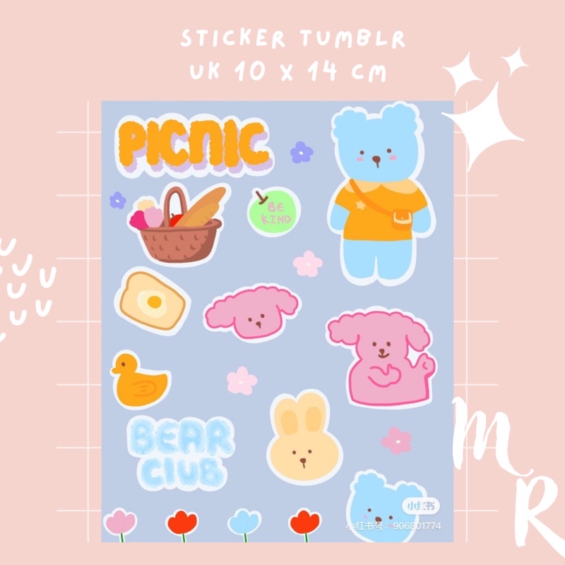 BEAR STICKER SHEET / STIKER TEMPELAN HP LAPTOP NO CUTTING