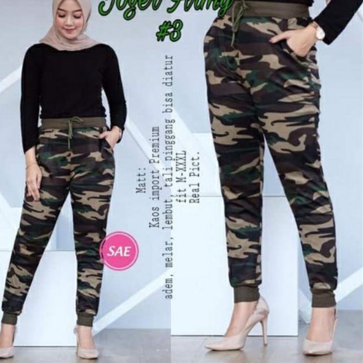 Terbagus.. JP_Celana senam Joker army panjang wanita..bahan import