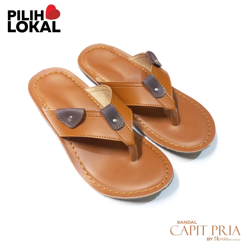 Sandal Pria Casual Kulit Jepit - Sandal Pria Murah Sandal Jepit - Sandal Pria Dewasa Terbaru Murah - sandal pria Kulit PU Warna Coklat - Sandal Pria Capit - Sendal Pria Kekinian Original - Sendal Jepit Pria Keren Murah - Sandal Lokal Brand Pria Tasik