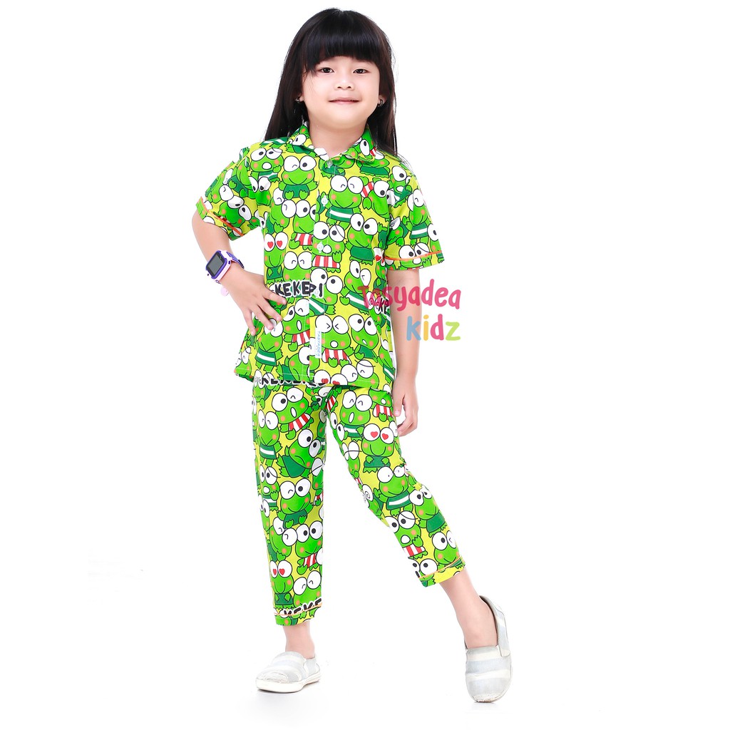 Piyama Anak  baju tidur anak  piama anak  murah bahan katun motif KEROPI Shopee Indonesia