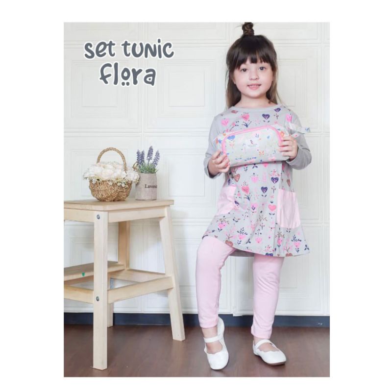 SET TUNIC FLORA SUPER MURAH
