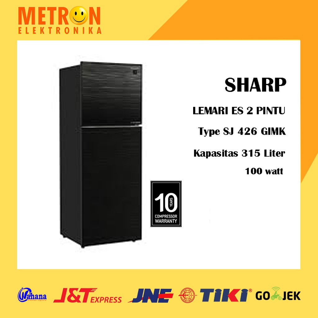 SHARP SJ 426 GI-MK - LEMARI ES 2 PINTU INVERTER 352 LITER / SJ426GIMK