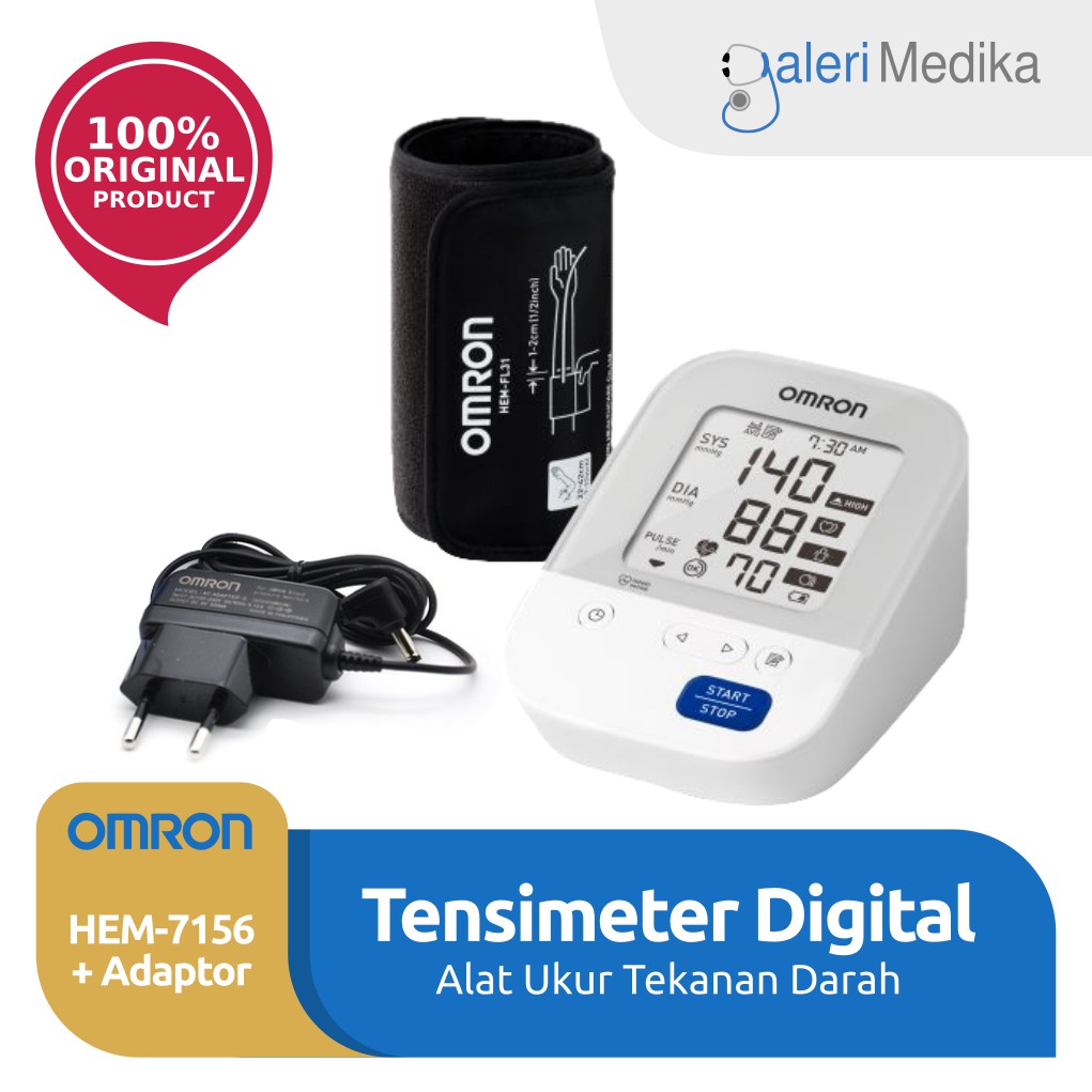 Omron HEM-7156 Tensimeter Digital Lengan Deluxe + Adaptor - Alat Ukur Tekanan Darah