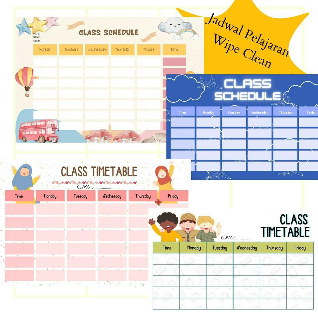 

Poster Jadwal Pelajaran Wipe Clean Bahasa Inggris