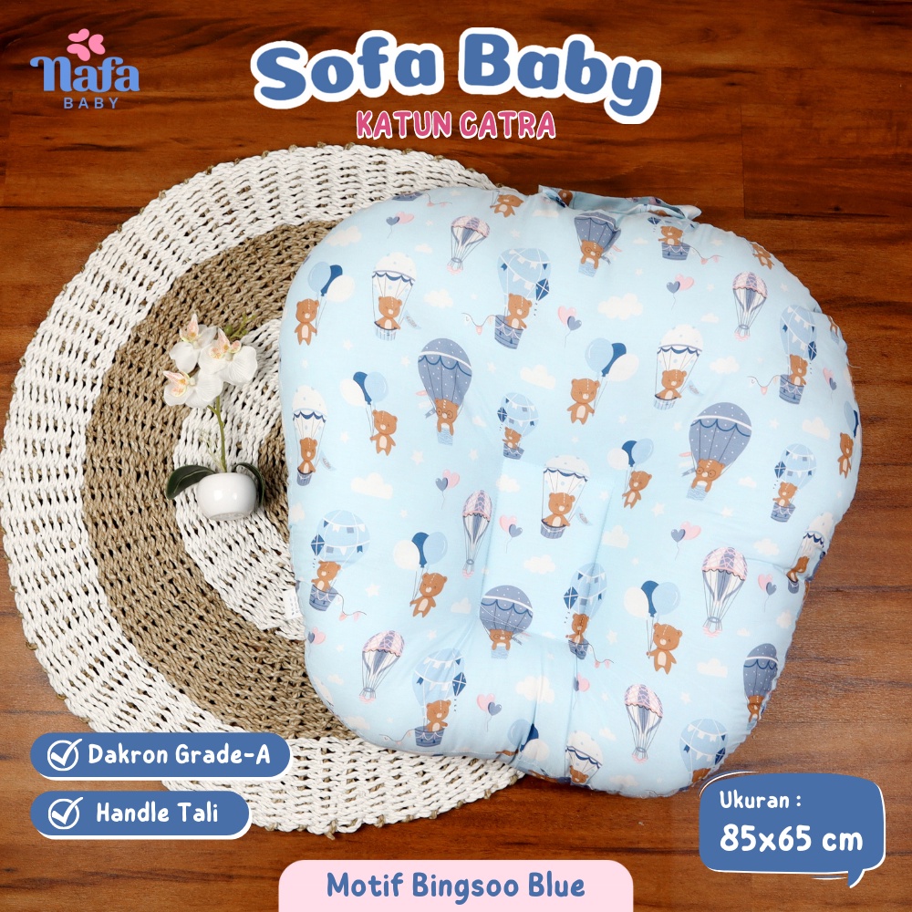 SOFA BABY TEMPAT TIDUR BAYI BANTAL KASUR BAYI MULTIFUNGSI NAFA BABY-BINGSOO BLUE