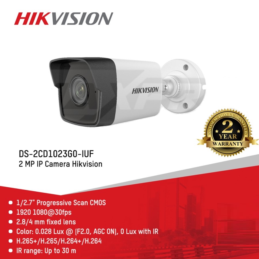 IP KAMERA HIKVISION 2MP OUTDOOR POE  DS-2CD1023G0-IUF AUDIO BUILT IN MIC