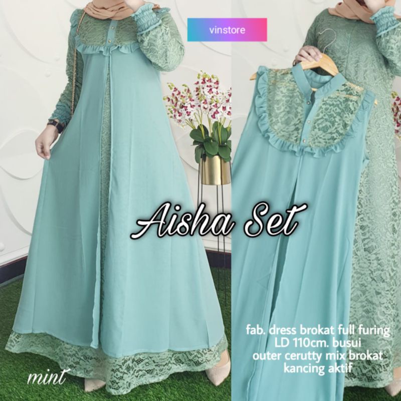 aisha set 2 by vin store vinstore restok tgl 27/11/baju pesta brukat