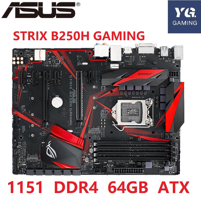 Asus Strix B250H Motherboard Gaming Desktop Lga 1151 Ddr4