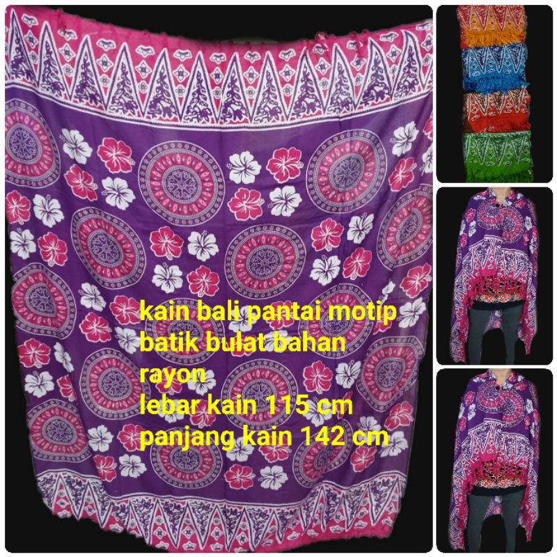 Tokoabelgrosir KAIN PANTAI BALI batik bulat besar bahan rayon