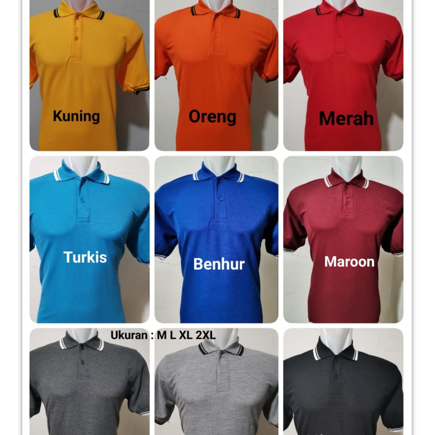 Kaospolos - Kaos Kerah Polo Shirt Pria Kerah Stripe / Kaos Pria Polos Seragam Lengan Pendek