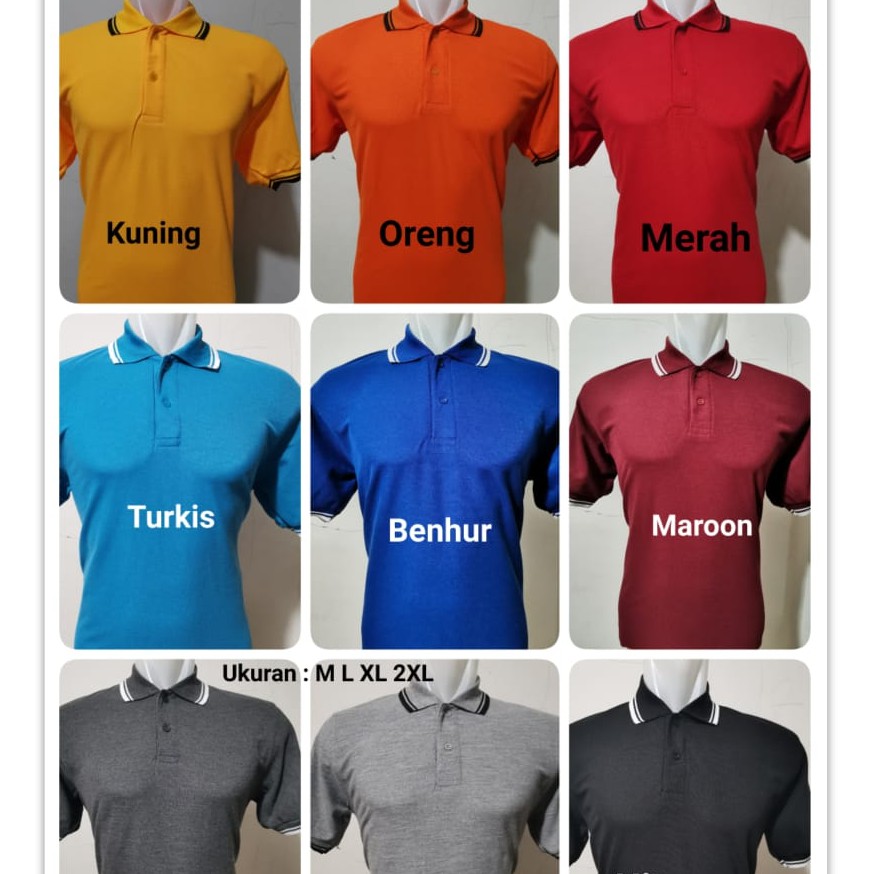 Kaospolos - Kaos kerah pria | polo shirt lengan pendek | atasan baju kaos seragam kerah list