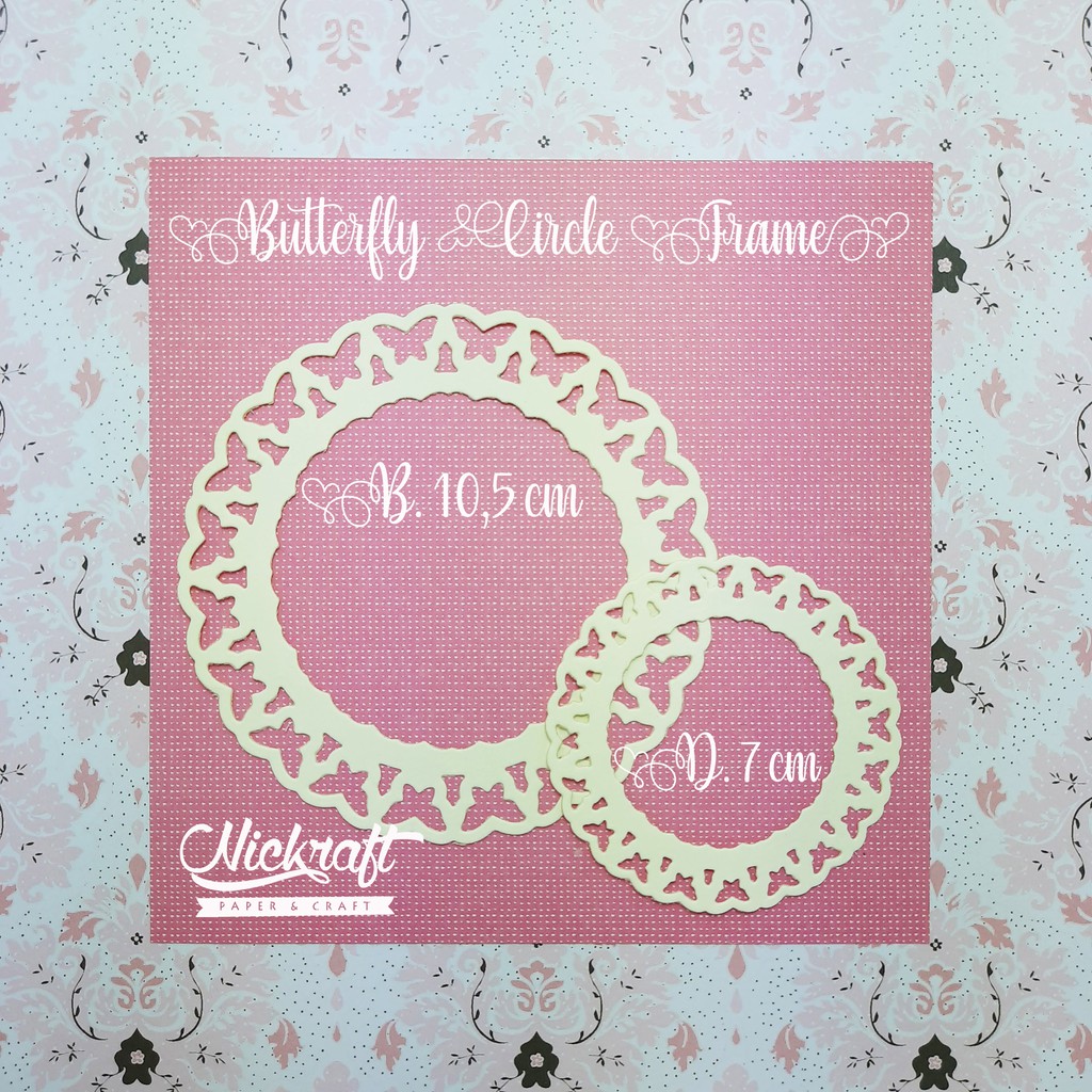 

BUTTERFLY CIRLE FRAME - BAHAN SCRAPBOOK LABEL KERTAS