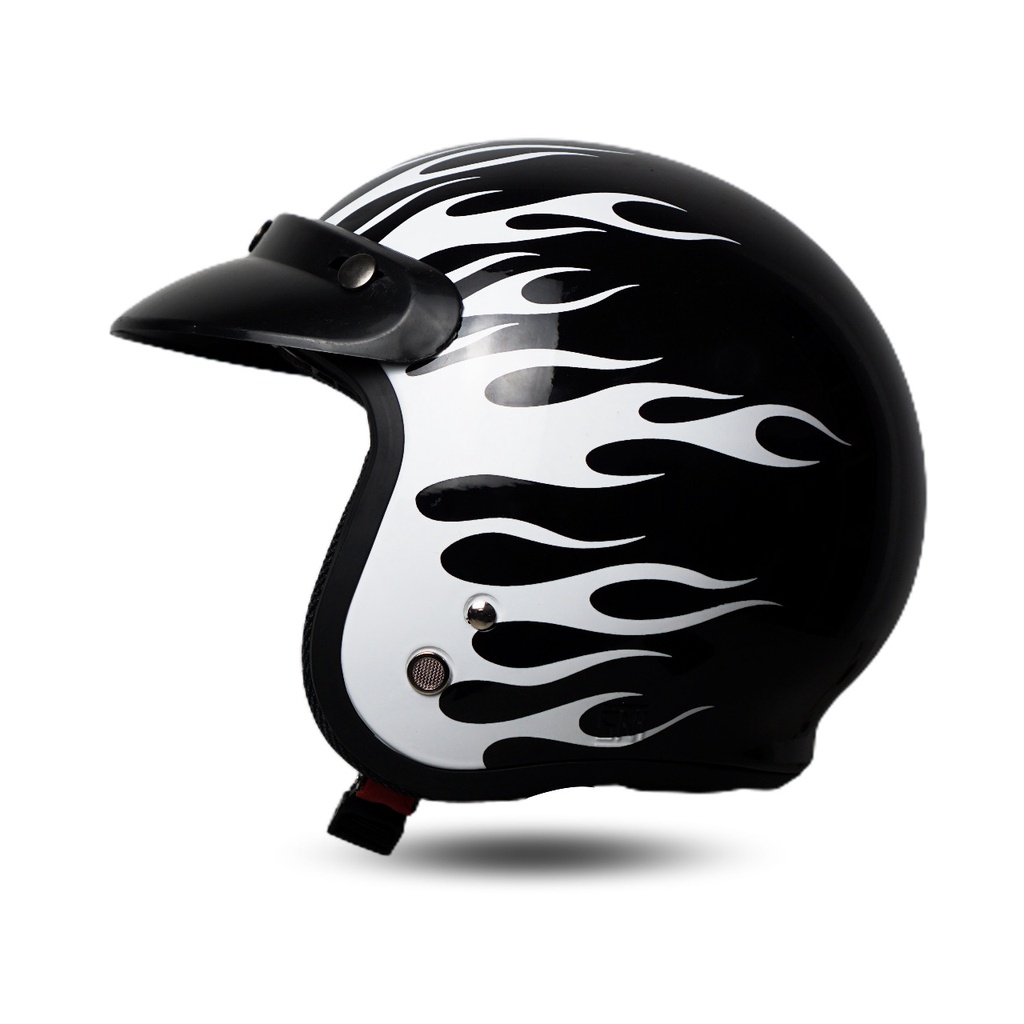 Helm Retro Dewasa SNI BR01 Flame Terbaru Kekinian