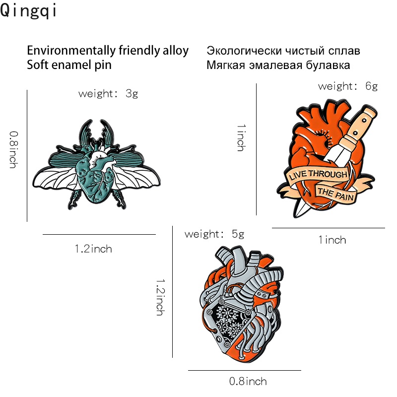 Bros Pin Enamel Bentuk Kartun Organ Hati Untuk Hadiah Teman