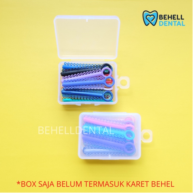 BOX TEMPAT SIMPAN KARET BEHEL MOTIF POWER O // KOTAK SIMPAN KARET BEHEL CHAIN ORTHO USA // HANYA KOTAK TANPA ISI