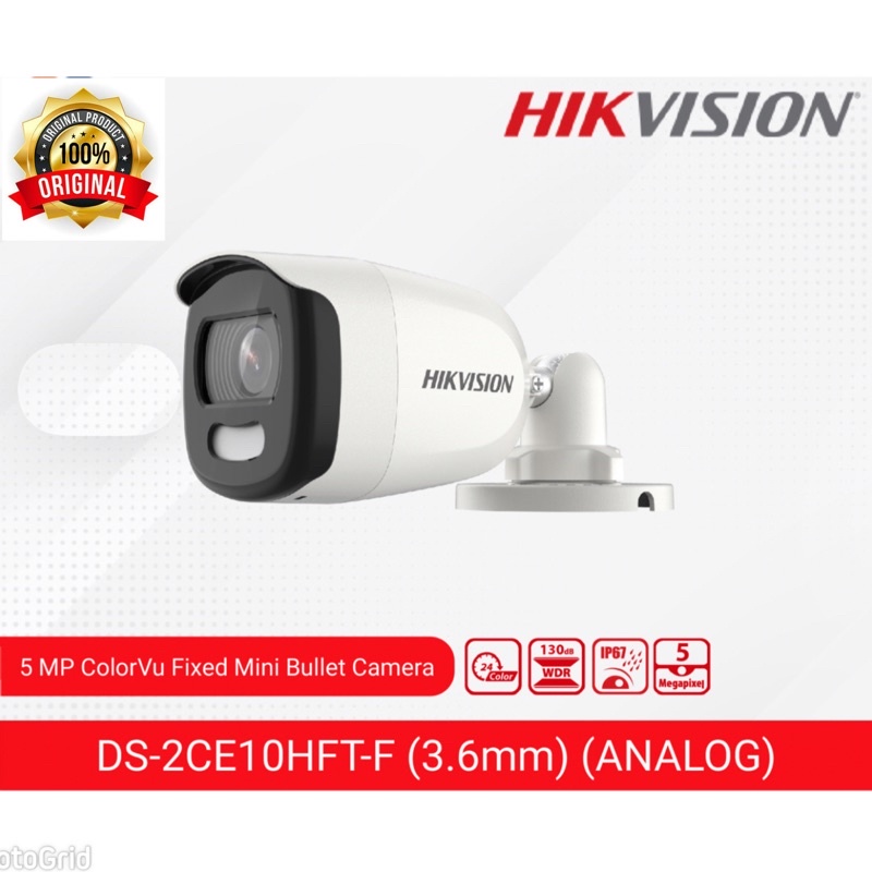 CAMERA HIKVISION 5MP DS-2CE10HFT-F COLORVU 5 MEGAPIXEL LENS COLOR VU 2CE10HFT