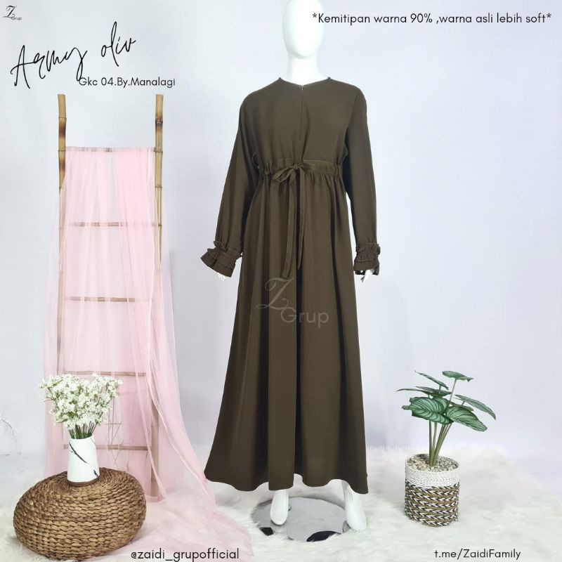 GKC 04 Army | Gamis by Manalagi.ID | Gamis Syari