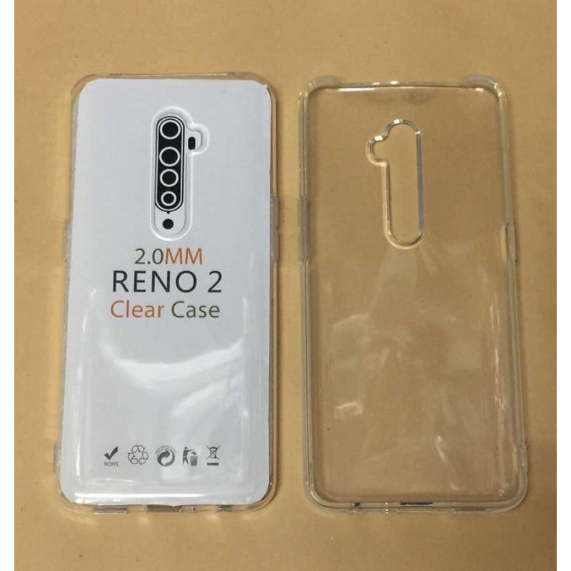 OPPO RENO 2 RENO 2F CASE SOFT HD BENING TPU CLEAR TRANSPARAN, SOFTCASE CLEAR 2mm