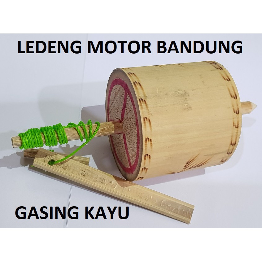 Gasing Kayu Bambu Tradisional Bersuara Main Putar Mainan Indonesia